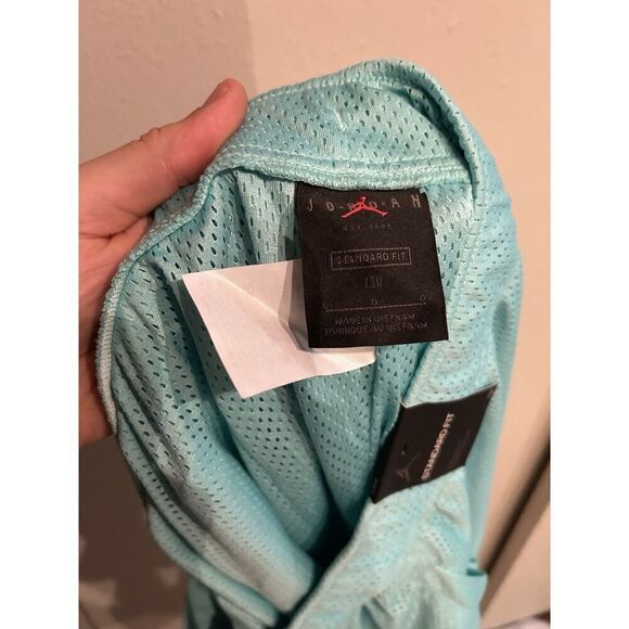 Air Jordan Shorts Men's Large Blue Aqua Sport DNA Mesh Basketball Casual - Picture 6 of 7